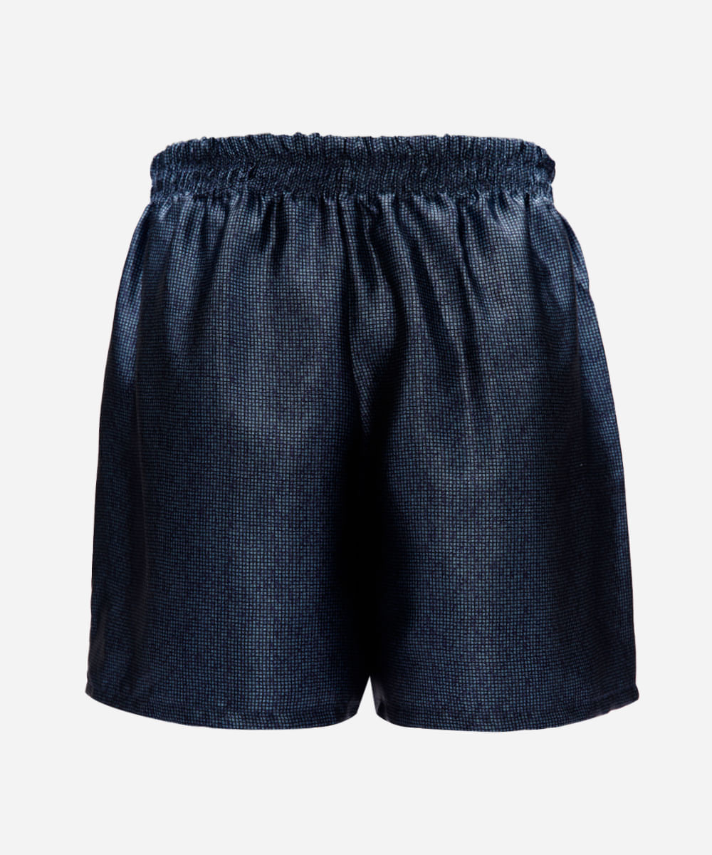 samba canção acetinada geométrica azul