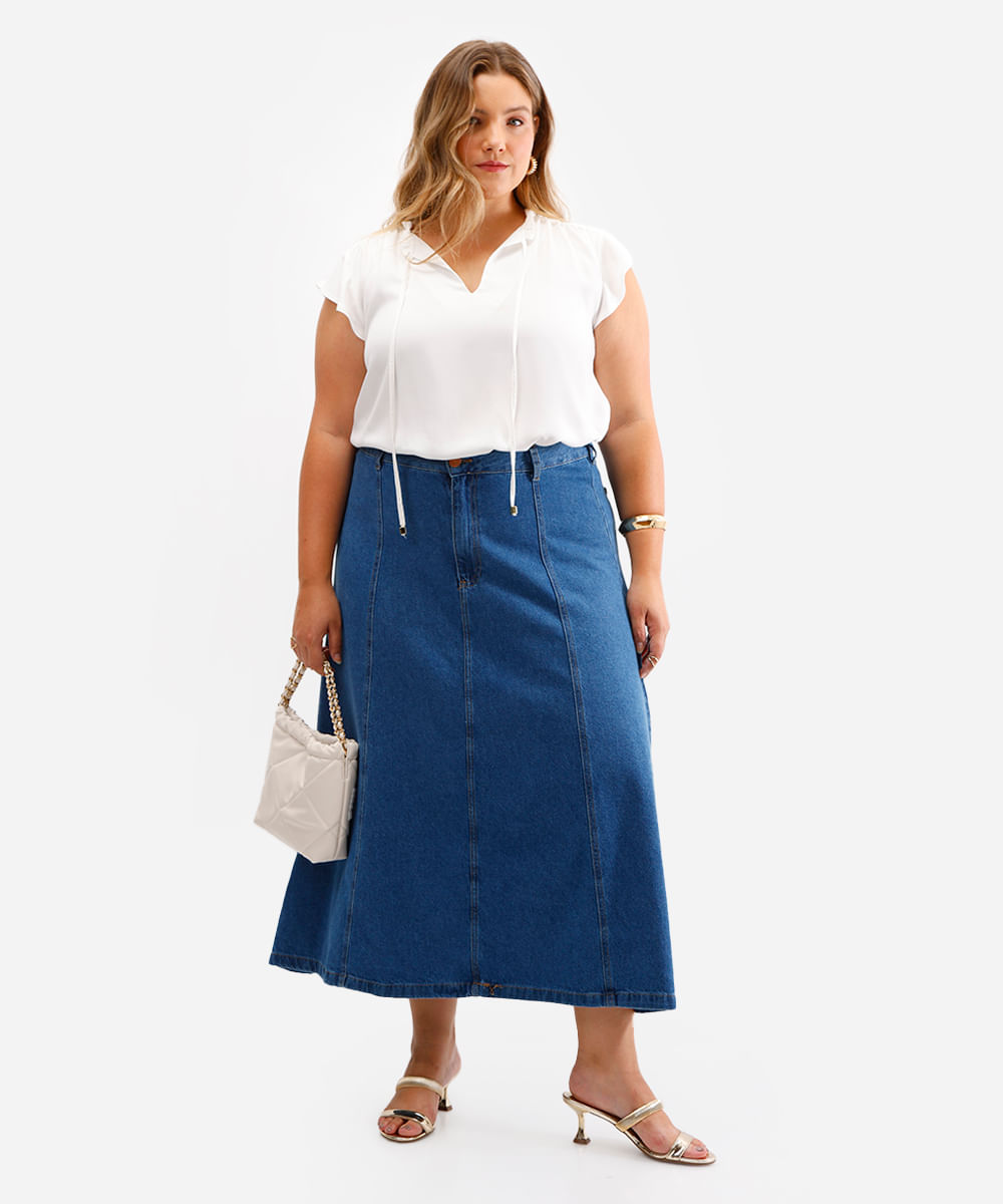 blusa feminina de viscose manga curta plus size off white
