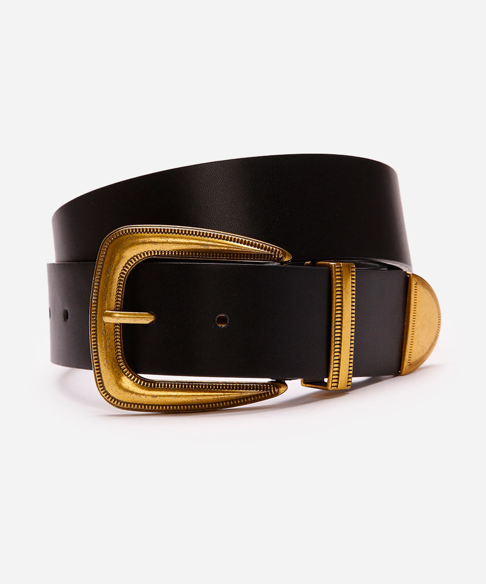 cinto feminino largo fivela quadrada preto