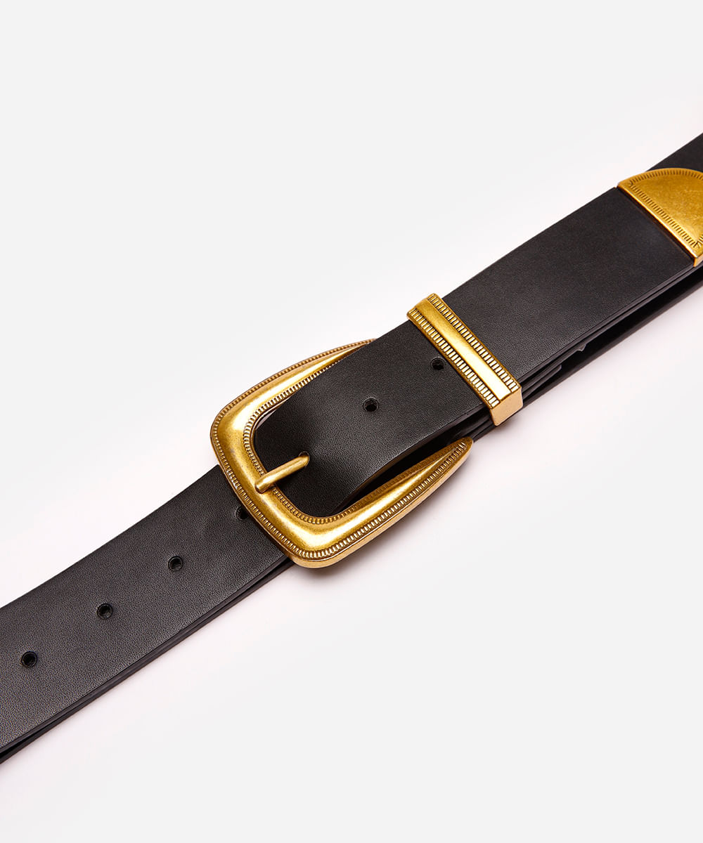 cinto feminino largo fivela quadrada preto