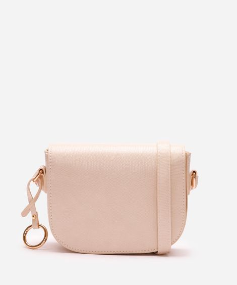 bolsa feminina transversal croco off white