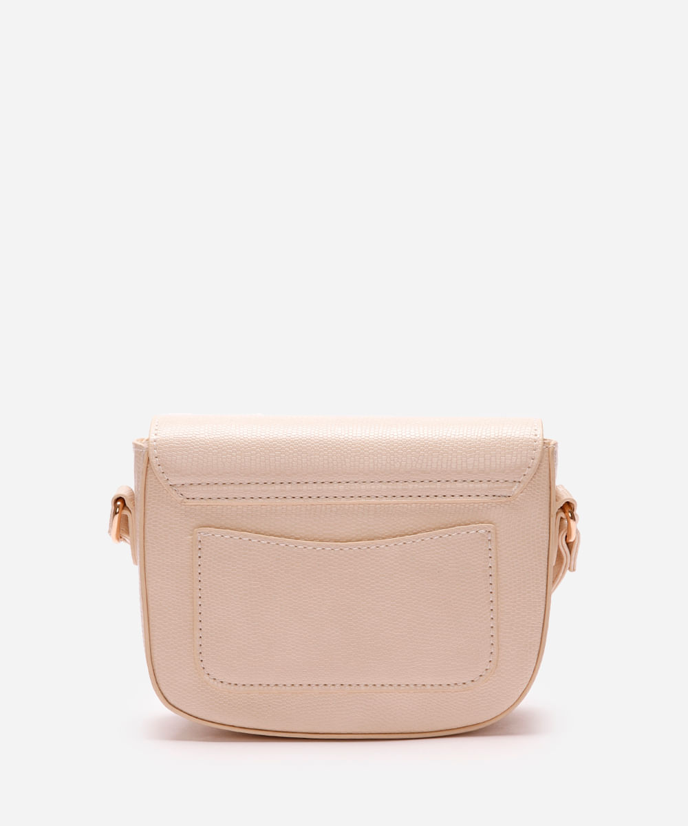 bolsa feminina transversal croco off white