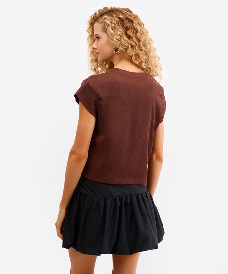 blusa muscle tee texturizada marrom