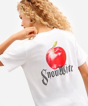 camiseta feminina de algodão branca de neve off white