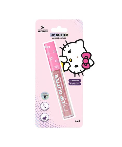 lip glitter hello kitty sabrina sato algodão doce 4ml rosa