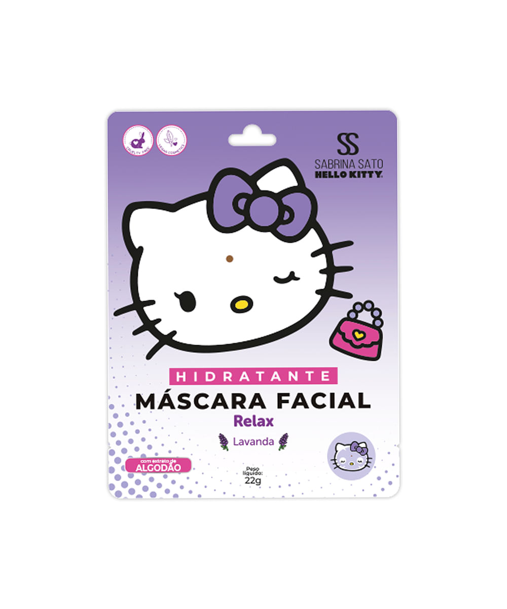 máscara facial hello kitty sabrina sato lavanda 22g