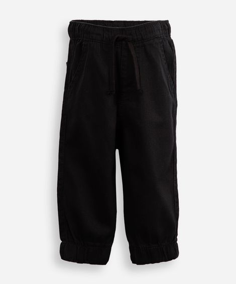 calça jogger infantil de sarja preta