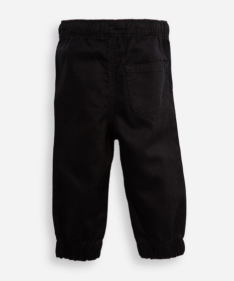 calça jogger infantil de sarja preta