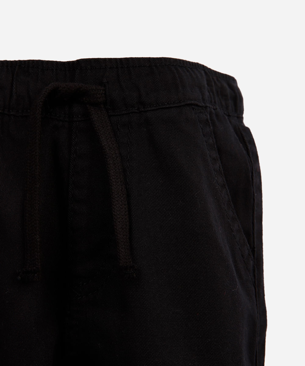 calça jogger infantil de sarja preta