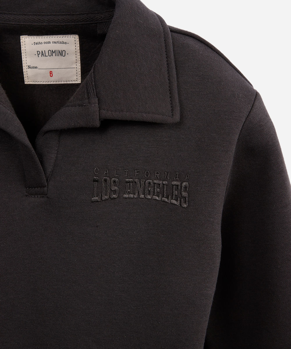 blusão de moletom infantil los angeles cinza