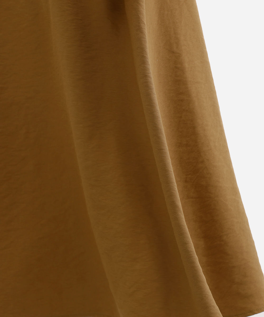 saia midi feminina evasê de viscose marrom