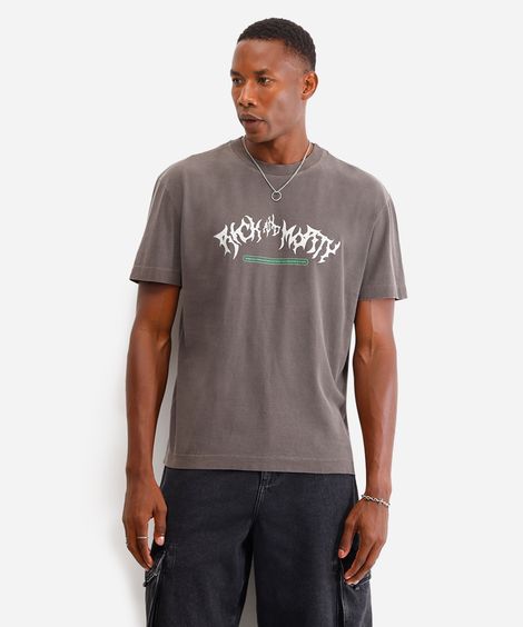 camiseta masculina de algodão rick and morty marrom