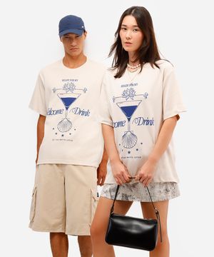 camiseta masculina de algodão the white lotus hbo bege