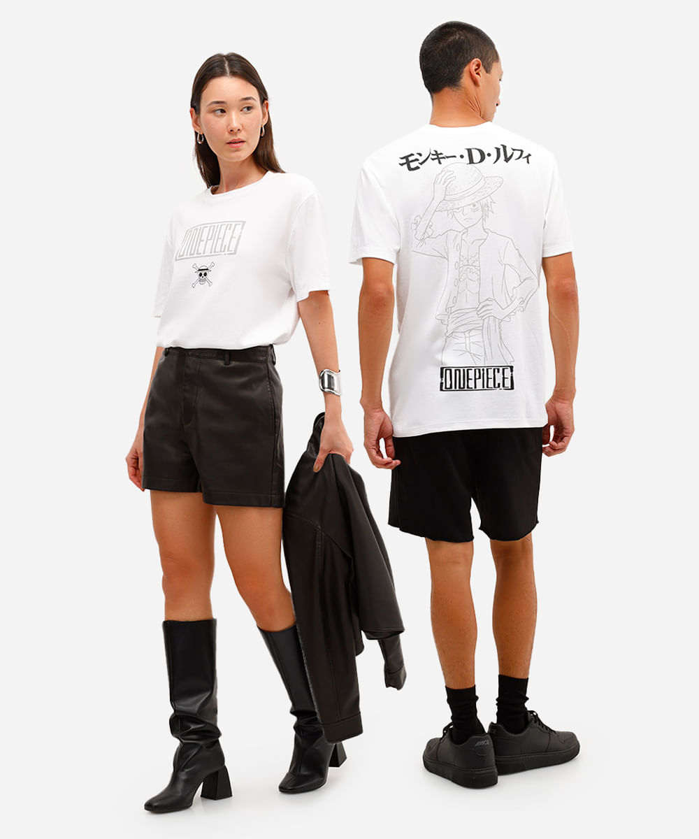 camiseta de algodão one piece off white