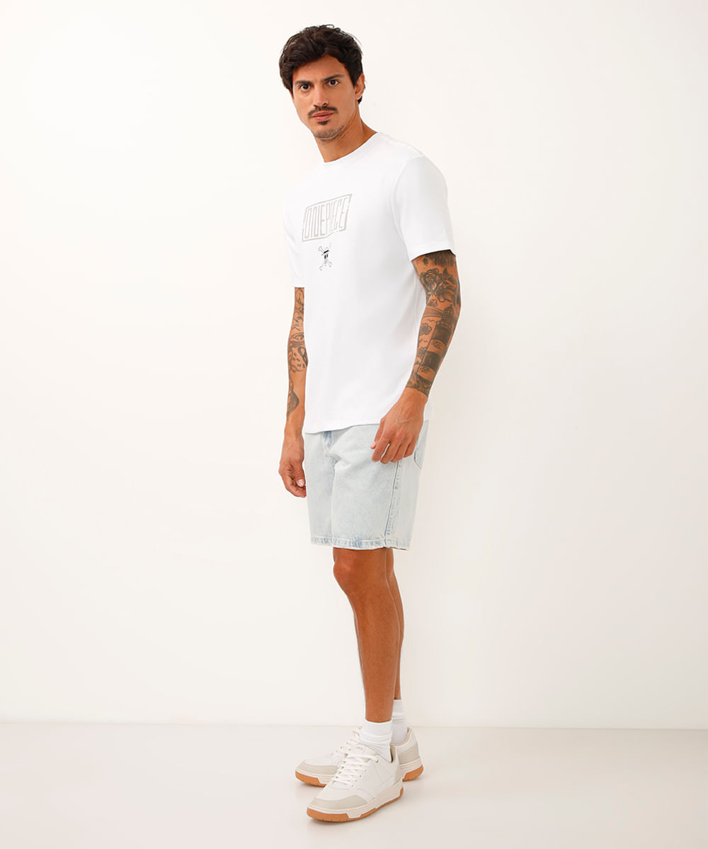 camiseta de algodão one piece off white