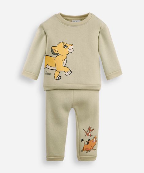 conjunto infantil longo de moletom simba verde