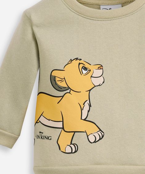 conjunto infantil longo de moletom simba verde