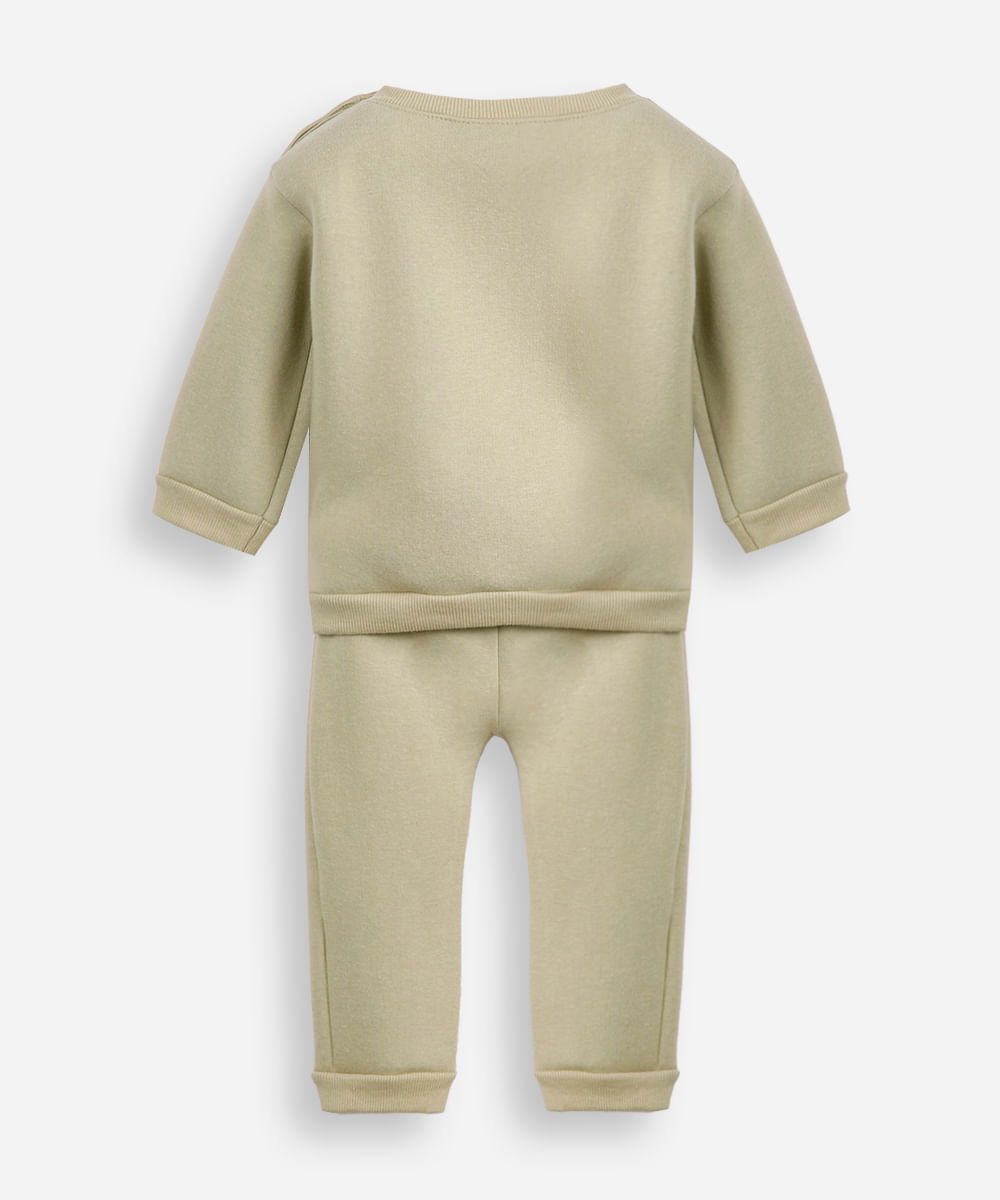 conjunto infantil longo de moletom simba verde