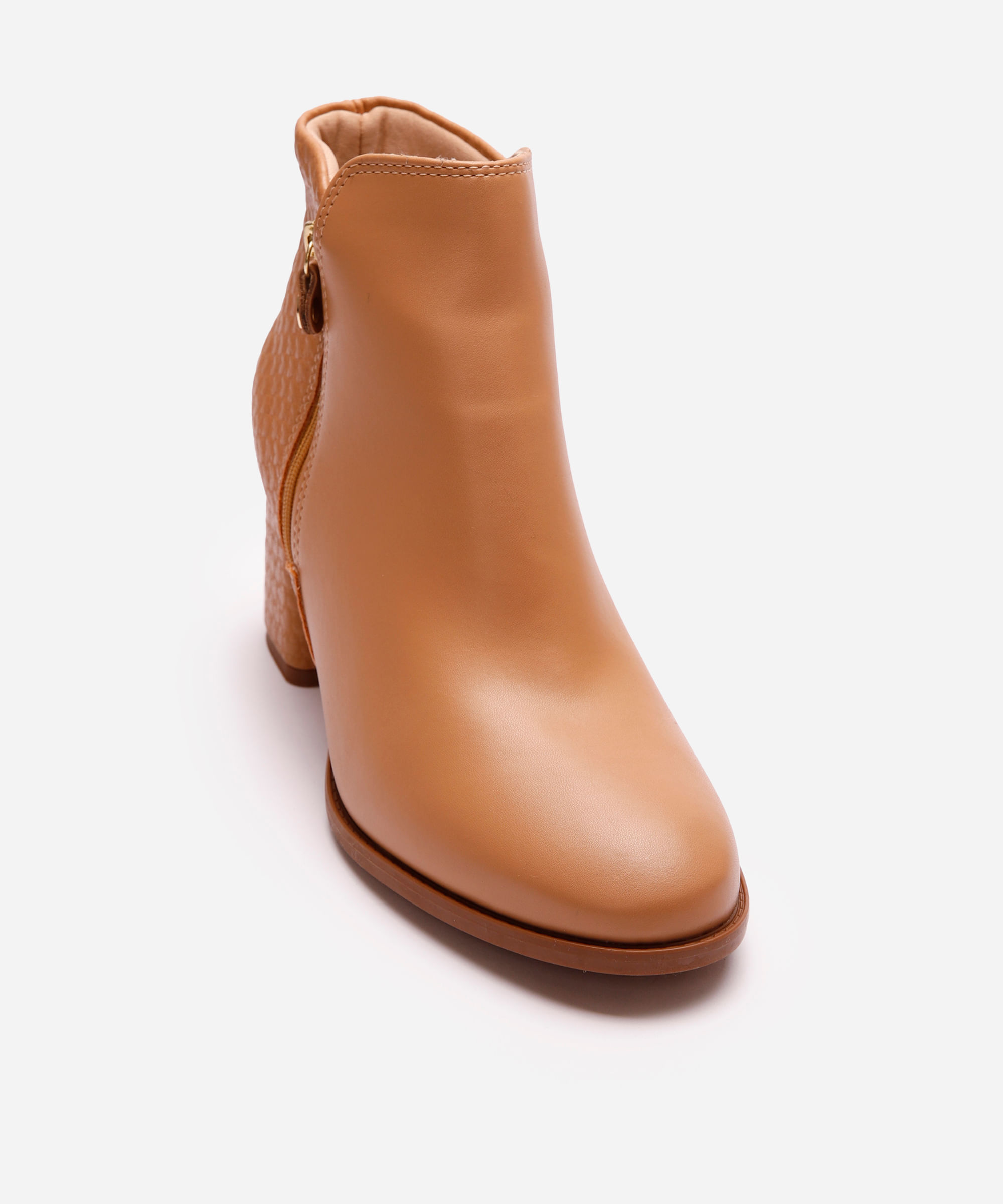 bota feminina cano curto texturizada modare marrom