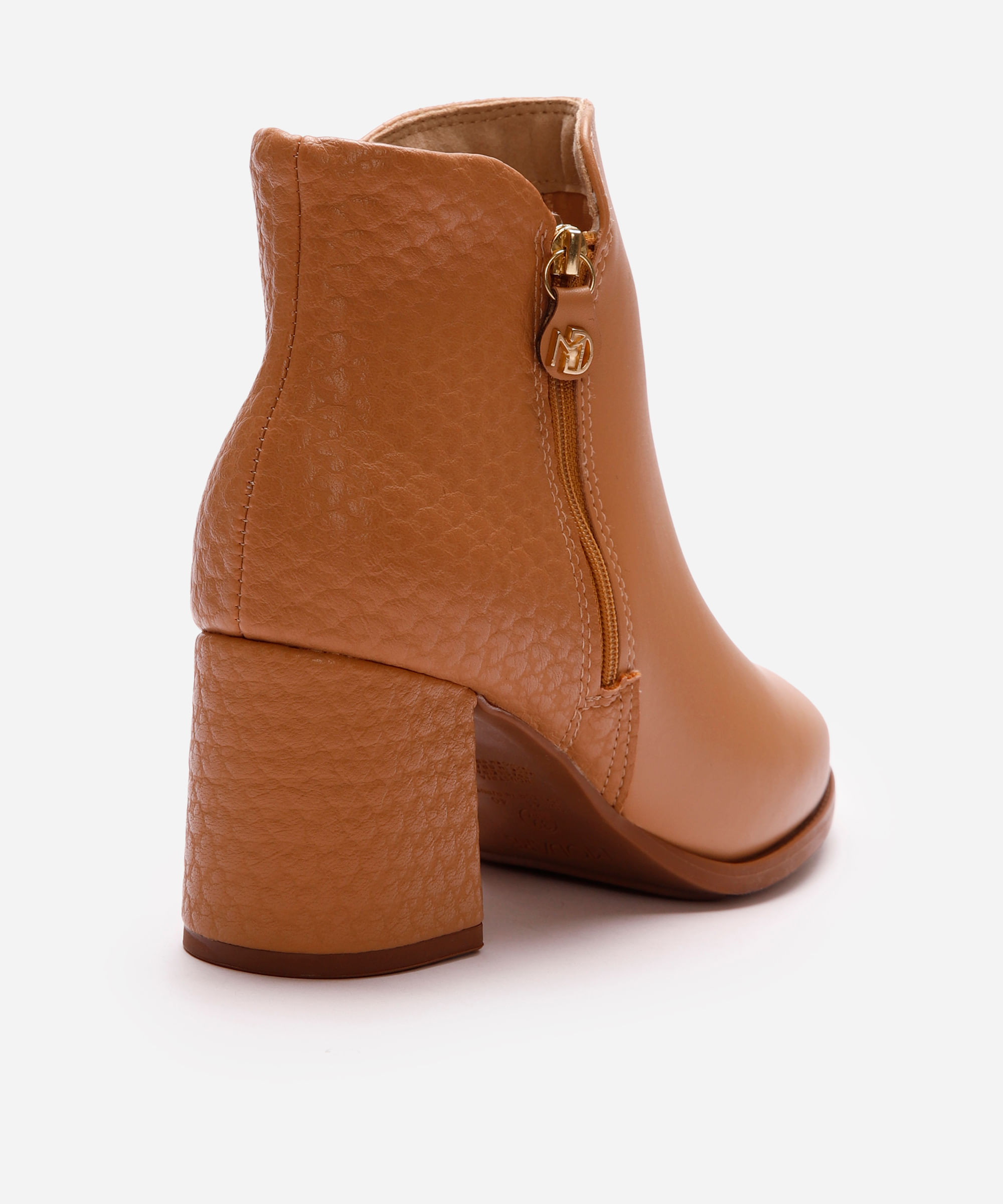 bota feminina cano curto texturizada modare marrom