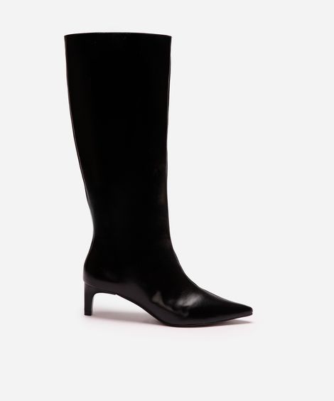 bota cano alto bico fino salto baixo mindset preta