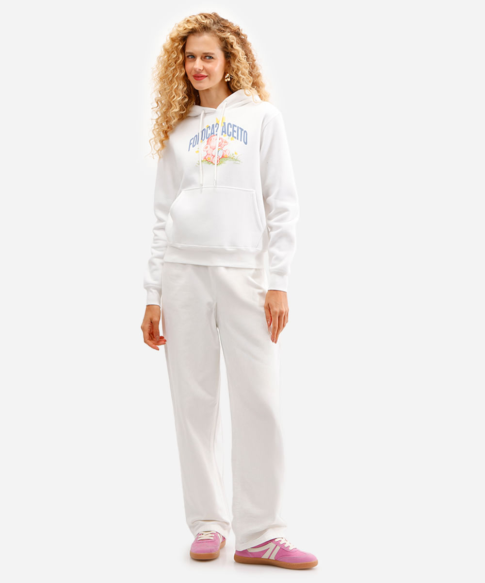 blusão feminino de moletom com capuz ursinhos carinhosos off white
