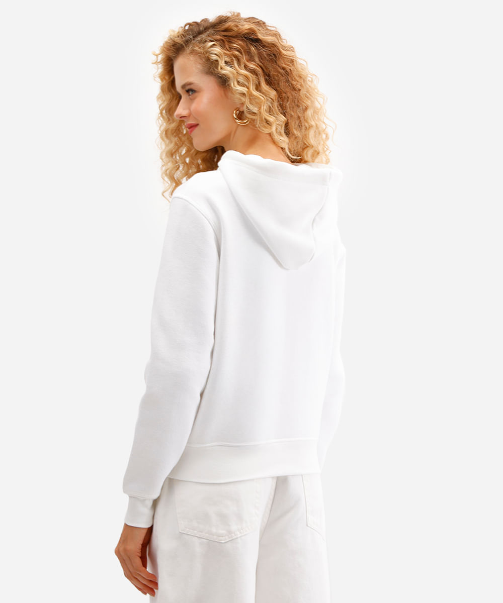 blusão feminino de moletom com capuz ursinhos carinhosos off white