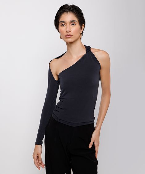 blusa feminina manga única mindset preta