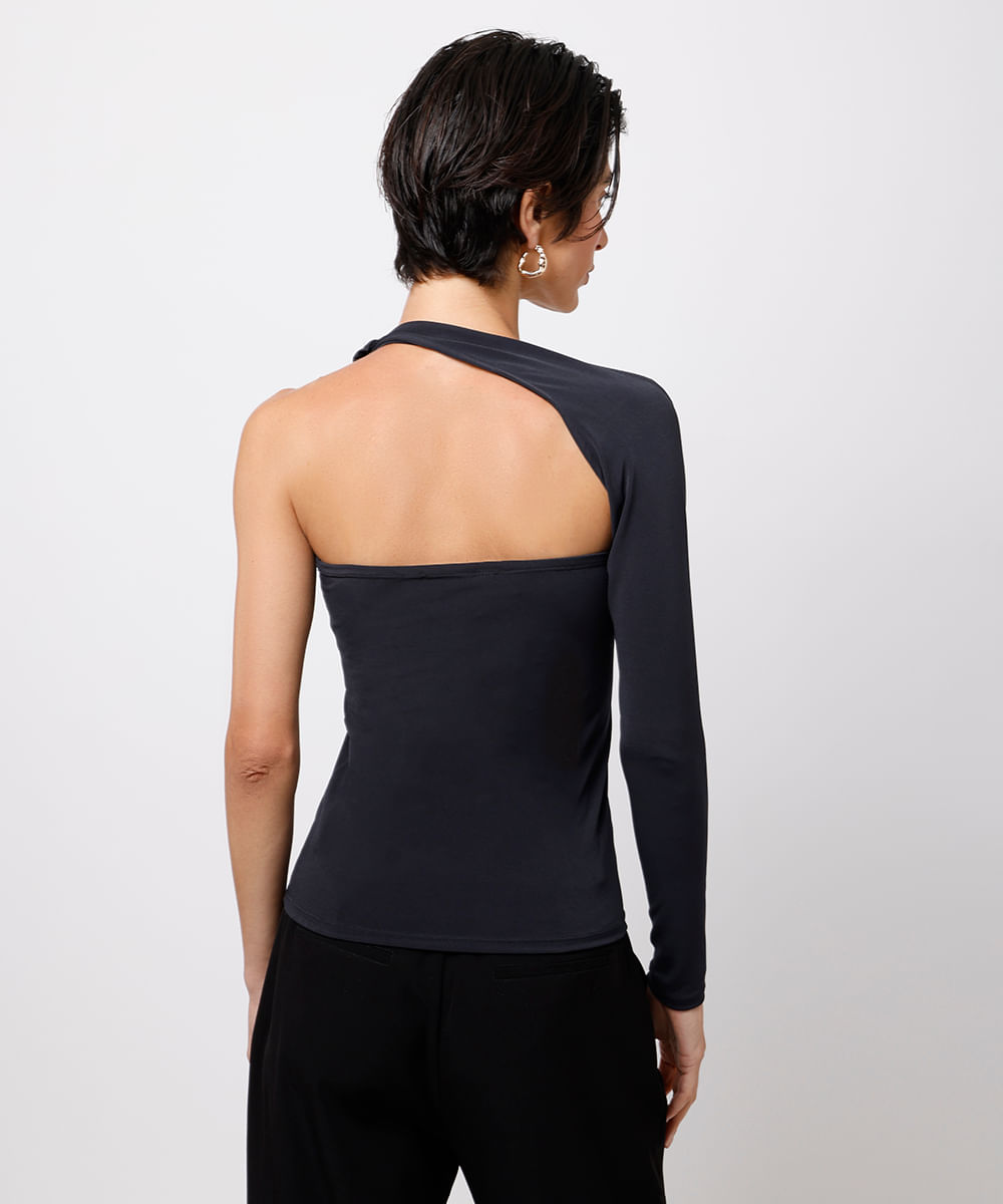 blusa feminina manga única mindset preta