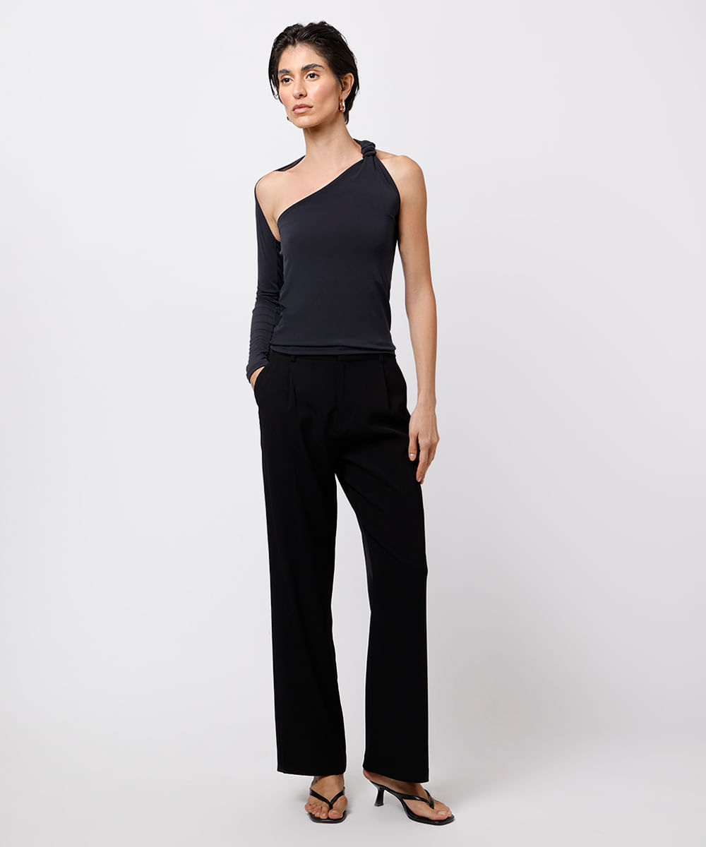 blusa feminina manga única mindset preta