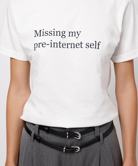 camiseta feminina de algodão estampada mindset off white