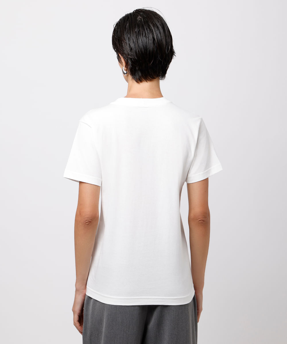 camiseta feminina de algodão estampada mindset off white