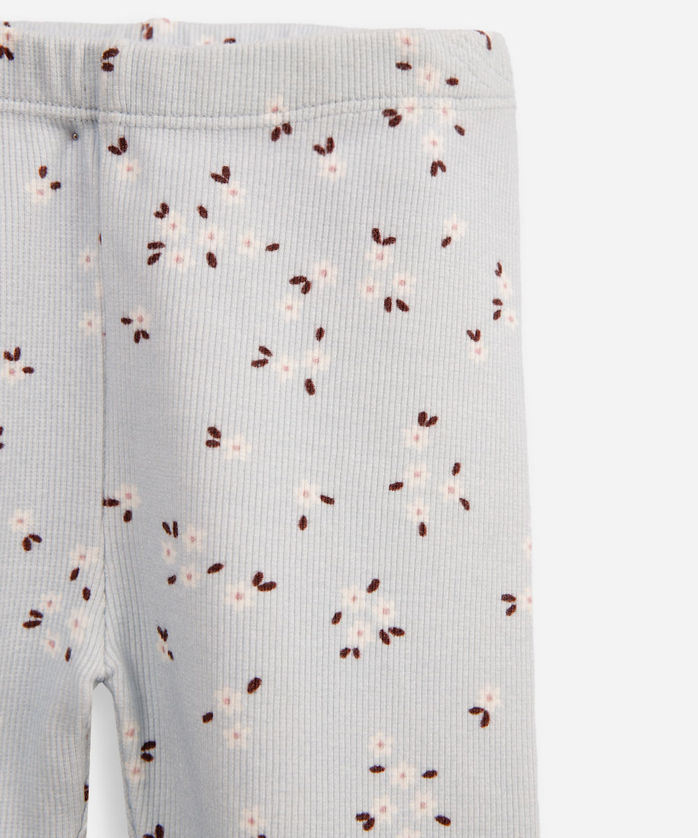 conjunto infantil de algodão floral off white