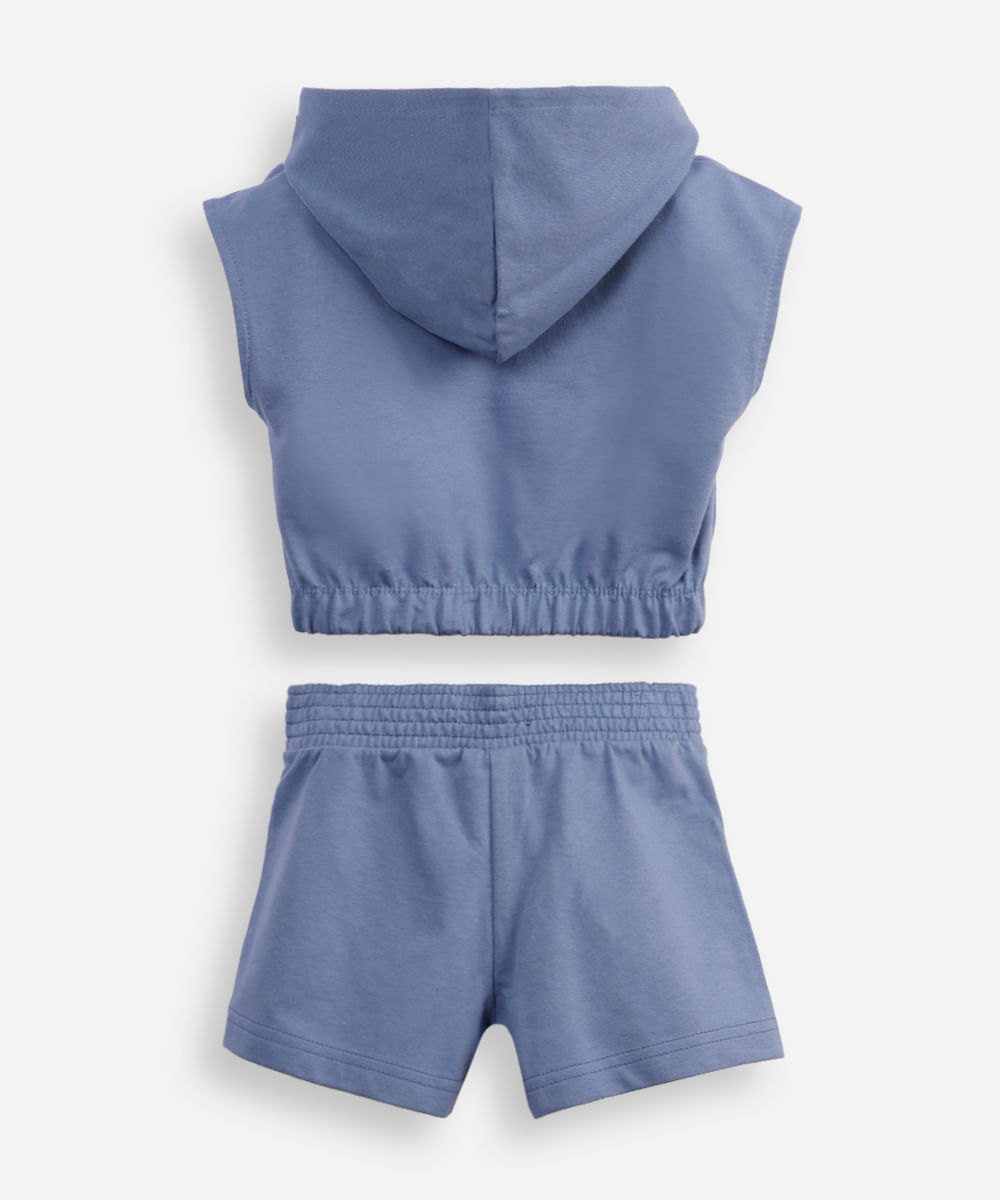 conjunto de moletom infantil stitch e angel com capuz azul