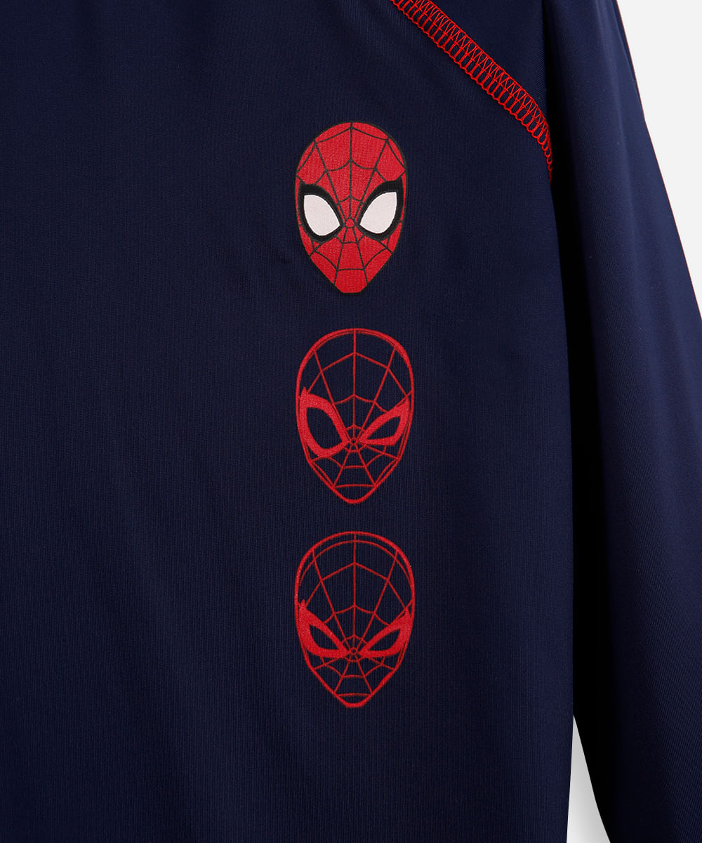 camiseta infantil manga longa proteção uv homem aranha - marinho_escuro