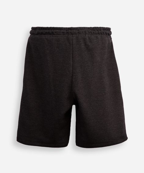 short de moletom juvenil com recorte preto - cinza escuro