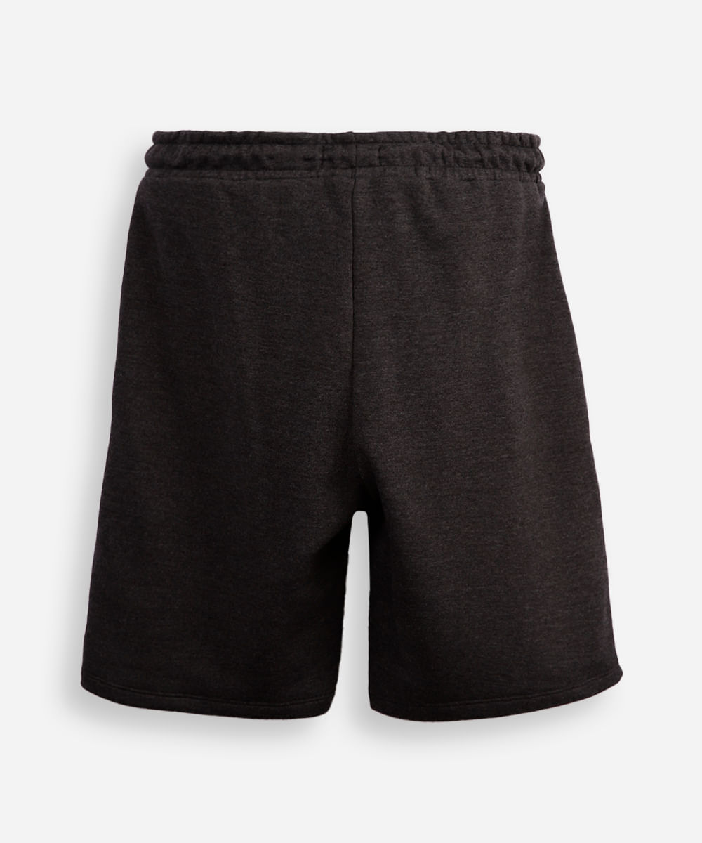 short de moletom juvenil com recorte preto - cinza escuro