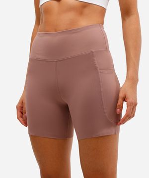 bermuda feminina esportiva ace com bolsos rosa