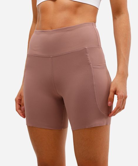 bermuda feminina esportiva com bolsos rosa