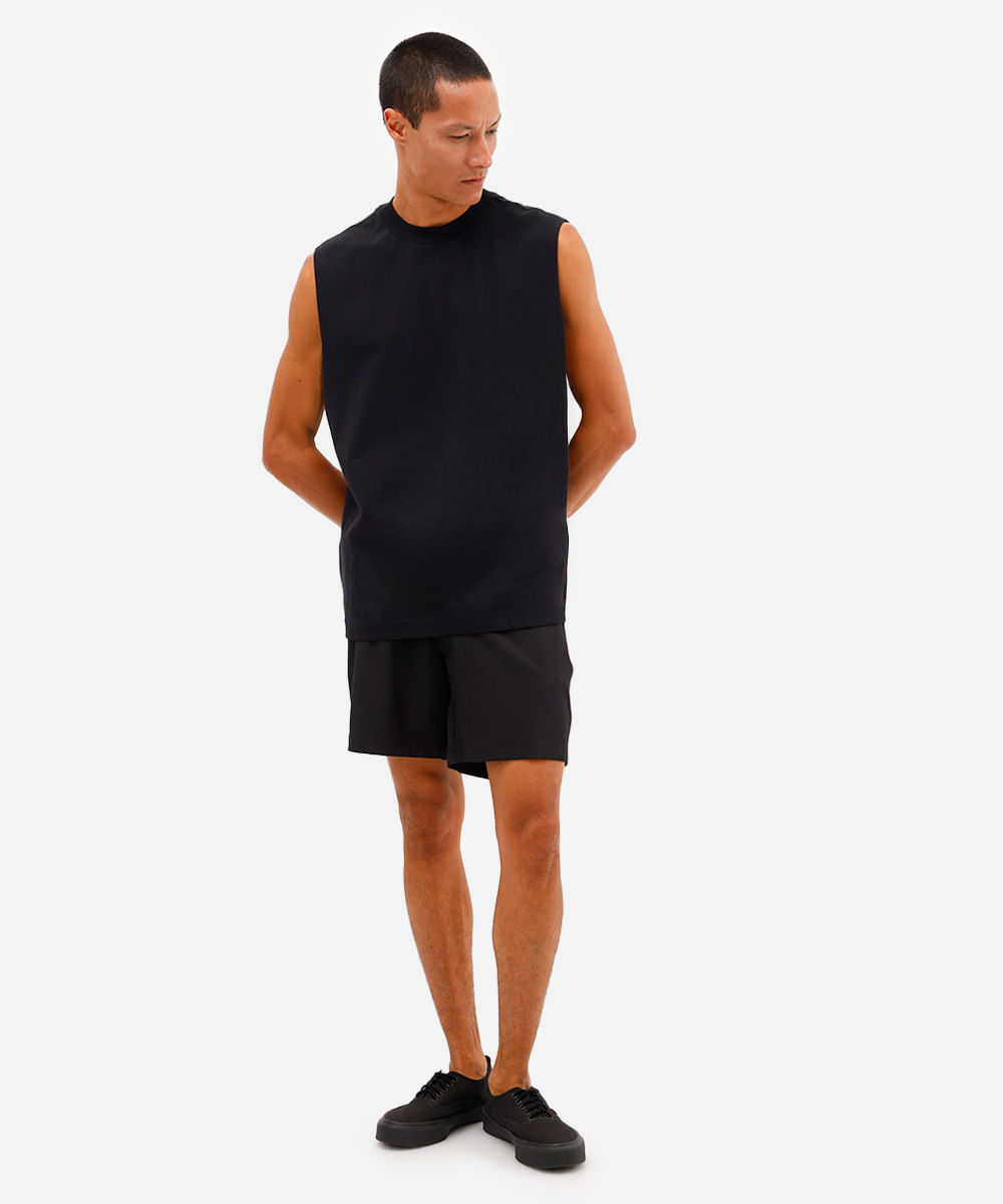 short boardshort masculino preto