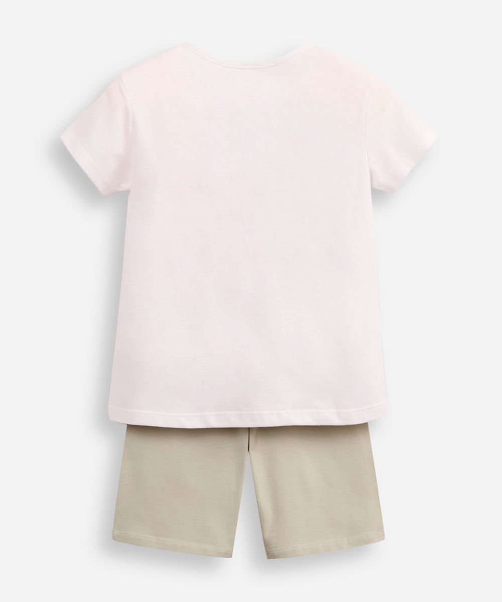 conjunto infantil curto divertida mente off white