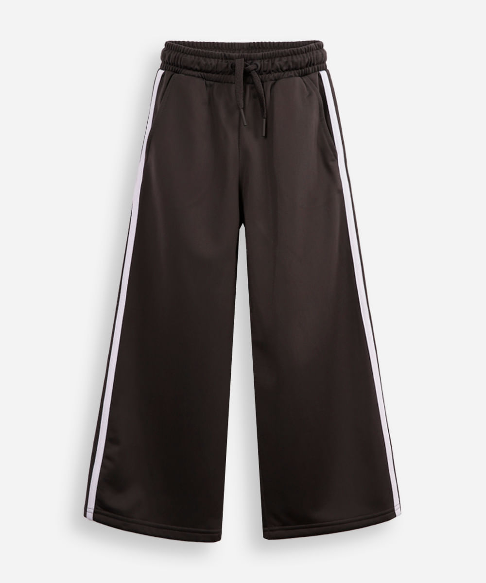 calça reta infantil com listra cinza