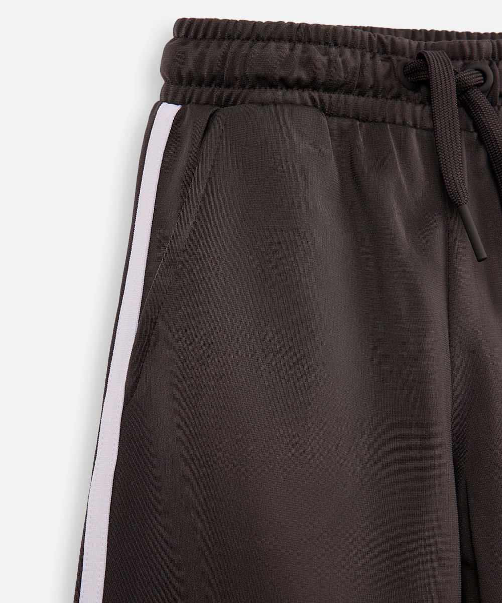calça reta infantil com listra cinza