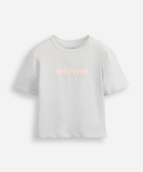 camiseta de algodão juvenil whatever azul