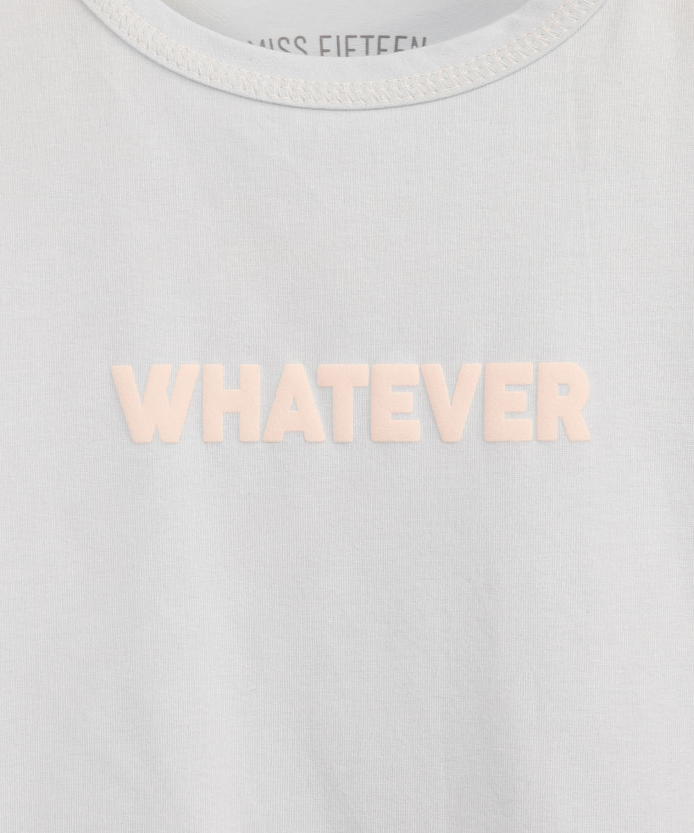 camiseta de algodão juvenil whatever azul