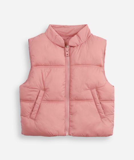colete puffer infantil rosa