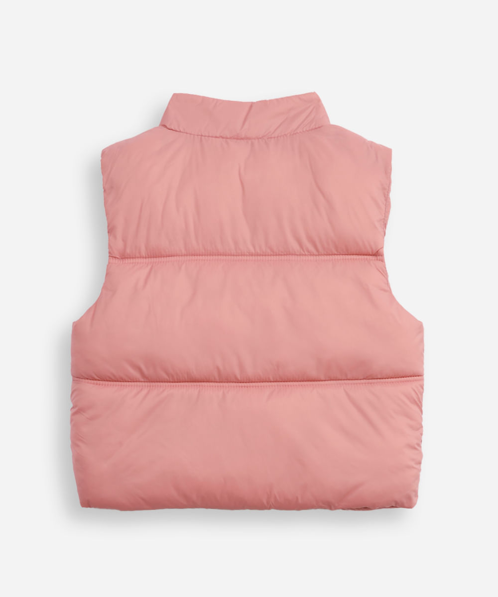 colete puffer infantil rosa