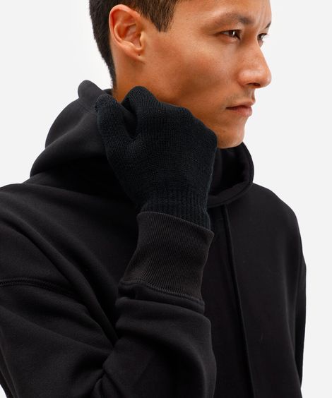 luva masculina de tricot touch screen preto