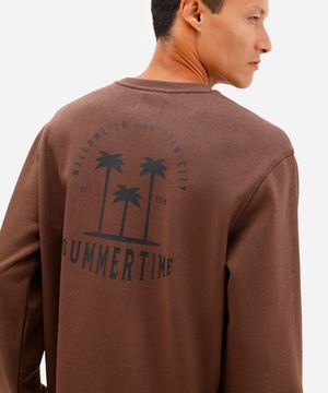 blusão masculino de moletom coqueiro marrom