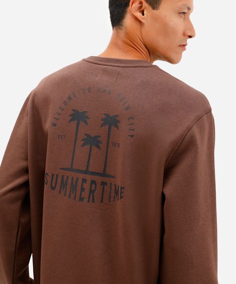 blusão masculino de moletom coqueiro marrom